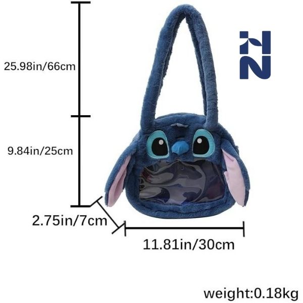 👜 Bolso Peluche Orejitas Azul – Edición Limitada